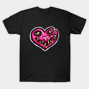 Zombie Heart Smile Eyes Pink Valentines Day T-Shirt